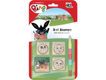 JIRI MODELS Razítka 3+1 set s pop-up voskovkou králíček Bing