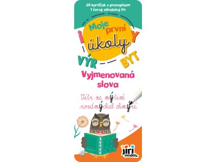 JIRI MODELS Moje první úkoly Vyjmenovaná slova set 20 kartiček s fixem