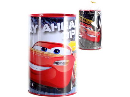 Pokladnička dětská kovová Auta (Cars) 15cm kulatá v sáčku 2 druhy
