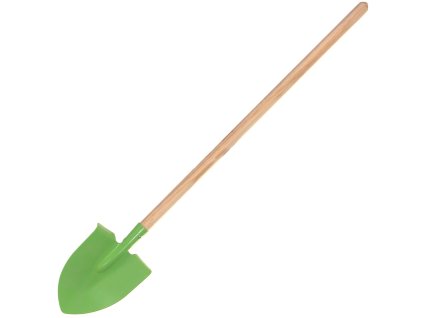 DŘEVO Dětské nářadí pracovní s násadou 80cm kovový rýč špičatý zelený