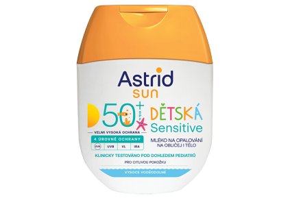 astrid detske mleko na opalovani sensitive spf 50 60 ml 14993983184447