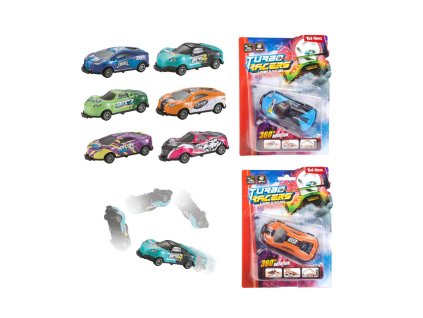 Auto závodní převracecí plast 9cm na zpětné natažení mix barev na kartě