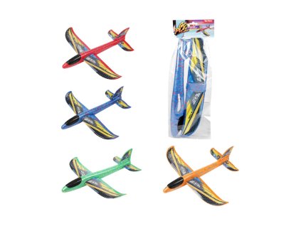 Letadlo házecí polystyrén 39cm 4 barvy v sáčku