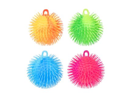 Míček antistresový mačkací chlupatý silikon 15cm 4 barvy