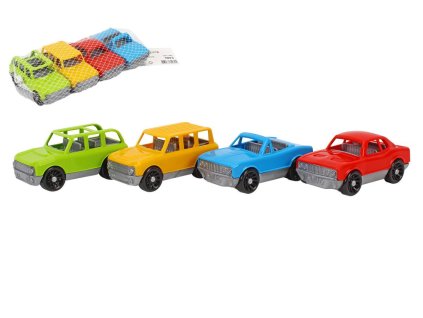 Sada aut/autíček 4ks plast na volný chod v síťce 20x4x10cm 18m+