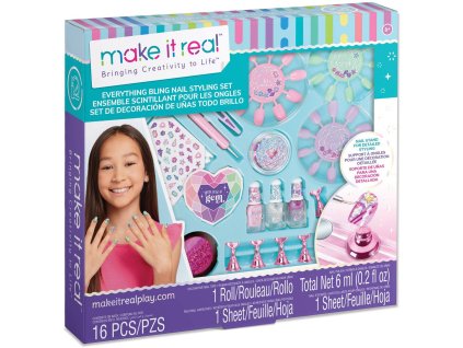 MAKE IT REAL Stylingový dětský set Bling na úpravu a zdobení nehtů