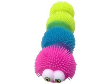 Housenka barevná mačkací s bodlinkami natahovací na baterie Světlo