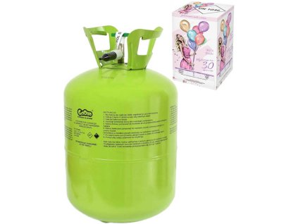 Helium 250l jednorázové na plnění až 30ks latexových balónků o průměru 23cm