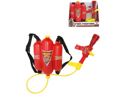 Hasičská sada stříkací funkční pistole s hasičským přístrojem plast