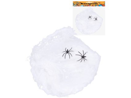 KARNEVAL Dekorace set pavučina se 2 pavouky Halloween v sáčku