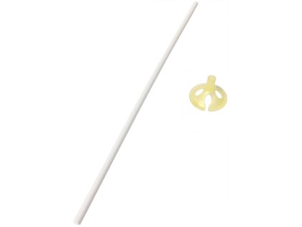 Tyčka papírová 31cm set s kloboučkem pro nafukovací balónky EKO
