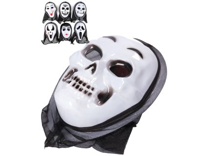 KARNEVAL Maska Halloween duch s šátkem 6 druhů *KARNEVALOVÝ DOPLNĚK*