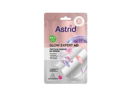 Astrid Textilní maska pro rozjasnění a vyhlazení pleti s niacinamidem Glow Expert 4D