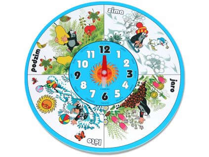 DŘEVO Krtečkovy hodiny Krtek (Krteček) roční období *DŘEVĚNÉ HRAČKY*