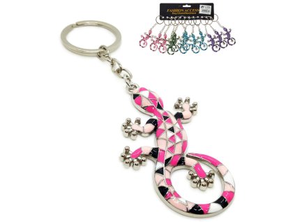 Klíčenka ještěrka dětský přívěšek na klíče kov 4 barvy