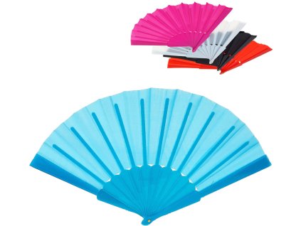 Vějíř dětský jednobarevný bez potisku plast/textil 5 barev