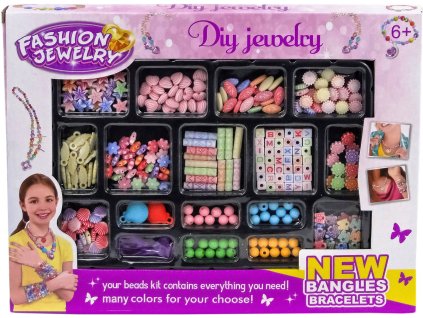 Korálky ethno navlékací kreativní set s přívěsky výroba dětská bižuterie