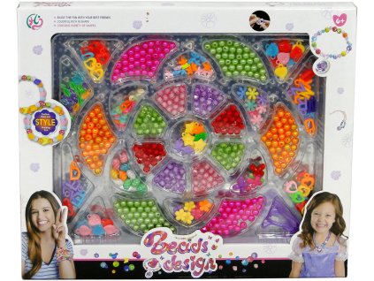 Korálky navlékací s přívěsky kreativní set výroba dětská bižuterie