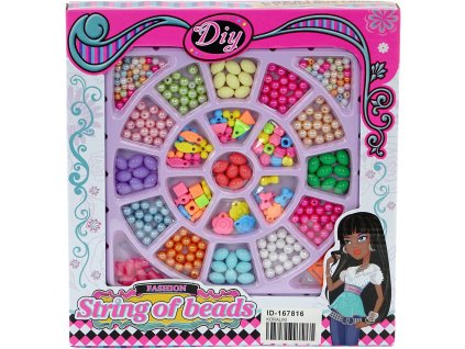 Korálky navlékací kreativní set s přívěsky výroba dětská bižuterie