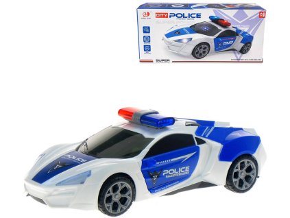 Auto policejní 360 rotace narážecí policie na baterie Světlo Zvuk
