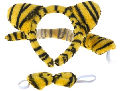 KARNEVAL Tygr set čelenka, ocas, motýlek *KARNEVALOVÝ DOPLNĚK*