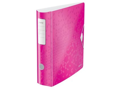 Pák.pořadač Leitz WOW 180° - A4,celopl.,8,2,růžový