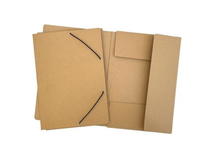 Pap.desky 3 chlopněmi gum.Kraft - A4, FSC, hnědé