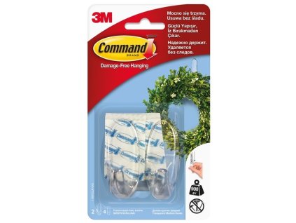 Háček samolepící 3M Command™ Medium, transp., 2 ks