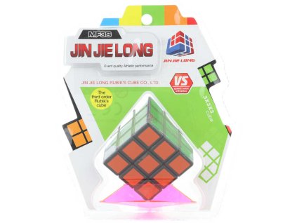 Hra hlavolam kostka rubikova 3x3x3 se stojánkem plast blister