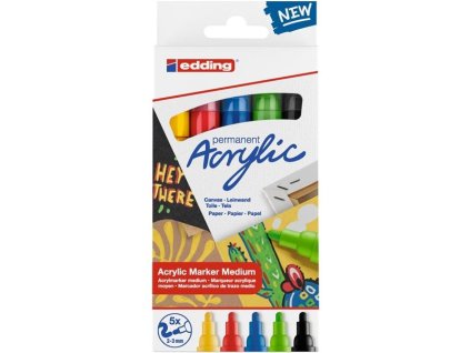 Akrylový popisovač e-5100/5 M, sada Basic