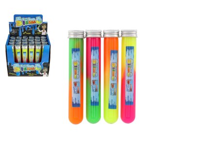 Sliz - hmota ve zkumavce 3x16cm mix barev 24ks v boxu