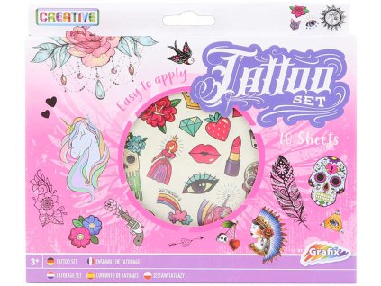 GRAFIX Tetování dětské dívčí 10 archů dočasné nalepovací tetovačky