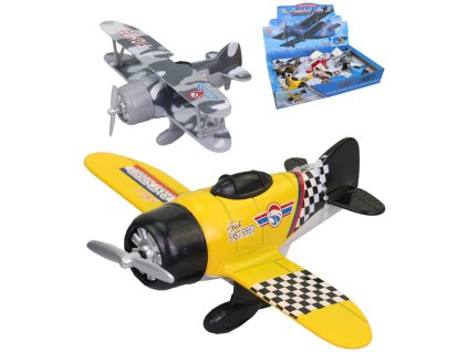 Letadlo bojové vrtulové kovový letoun dvouplošník 2 druhy 3 barvy
