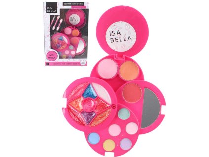 Šminky dětská sada rozkládací na líčení oční stíny se zrcátkem a doplňky v krabičce