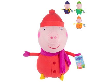 PLYŠ Peppa Pig 50cm v zimním oblečku 4 druhy *PLYŠOVÉ HRAČKY*