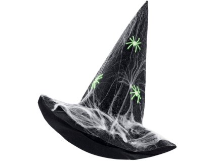 KARNEVAL Klobouk čarodějnice svítící pavouci *KARNEVALOVÝ DOPLNĚK*
