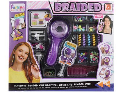 Zaplétání korálků do vlasů kadeřnický dětský set s hřebenem na baterie