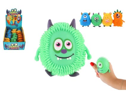 Příšera antistresová natahovací mačkací silikon 9cm 4 druhy v sáčku 24ks v boxu