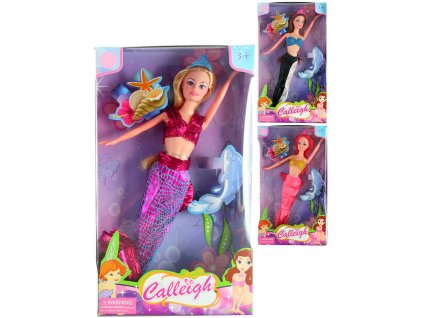 Panenka mořská panna 28cm s korunkou pohyblivé končetiny 3 druhy