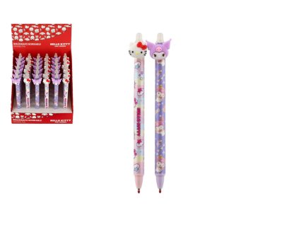 Tužka/pero gumovací Hello Kitty 15cm plast 2 druhy 36ks v boxu