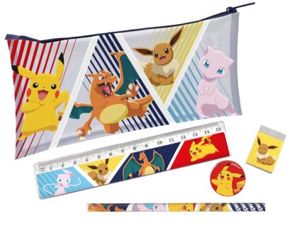 Penál Pokémon s doplňky plast 19x11cm