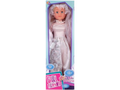 Panenka velká chodící 80cm chodička nevěsta set s kadeřnickými doplňky