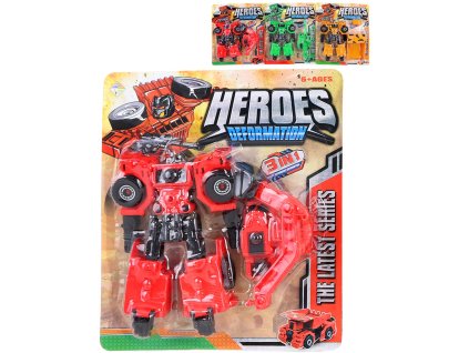 Transrobot auto stavební robot skládací s přeměnou 3v1 různé druhy