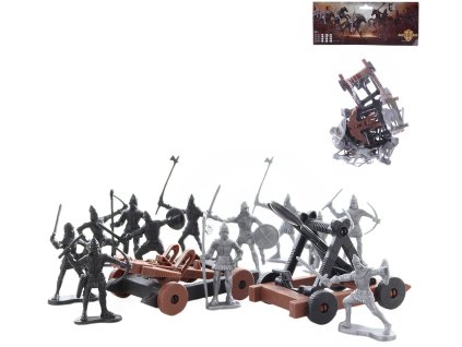 Rytíři akční figurky 6cm s bojovými vozy herní set v sáčku