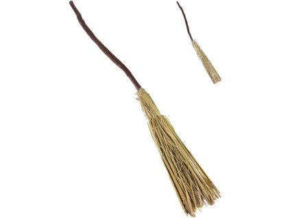 KARNEVAL Koště čarodějnické 100cm plast/sláma *KARNEVALOVÝ DOPLNĚK*