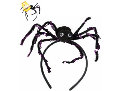 KARNEVAL Čelenka halloween s pavoukem *KARNEVALOVÝ DOPLNĚK*