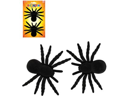 Pavouk černý 11cm halloween dekorace set 2ks na kartě