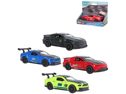 Auto sportovní kovové 12cm zpětný chod 2 druhy 2 barvy