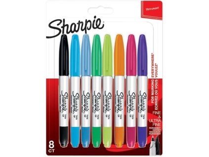 Permanentní popisovač Sharpie Twin, sada 8 barev