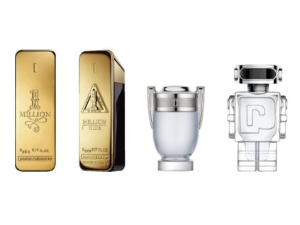 Rabanne Kolekce miniatur Rabanne pro muže - One Million - EDT 5 ml + One Million Elixir Intense - parfém 5 ml + Invictus - EDT 5 ml + Phantom - EDT 5 ml